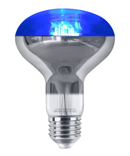 8w LED R80 Reflector Light Bulb E27 Blue Replacement For Halogen Spots