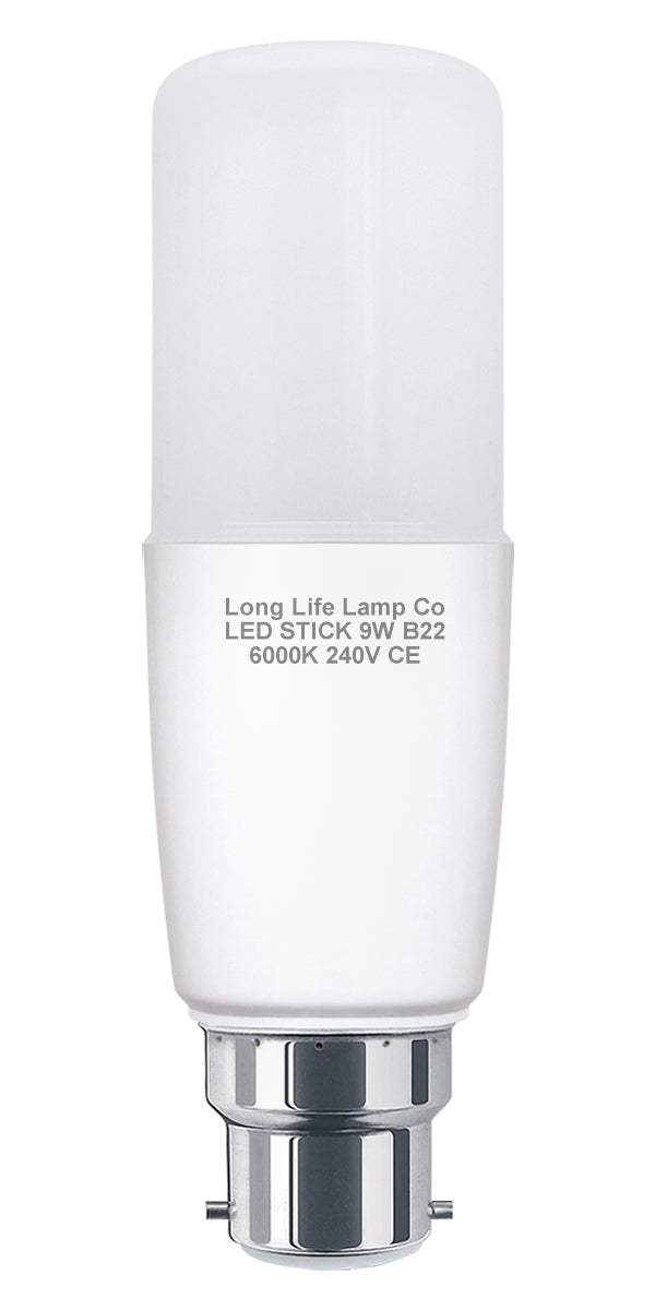9w LED Stick Light Bulb B22 Cool White 3U Replacement 60w Equivalent