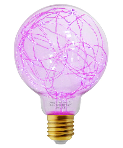 1w E27 LED Globe Decorative Light Bulb Purple G95 - Free delivery on all orders