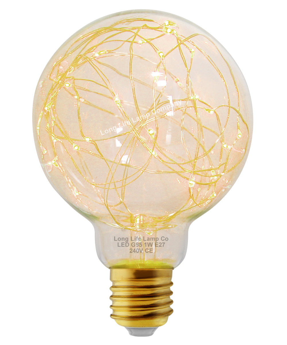 1w E27 LED Globe Decorative Light Bulb Warm White G95 - Free delivery on all orders