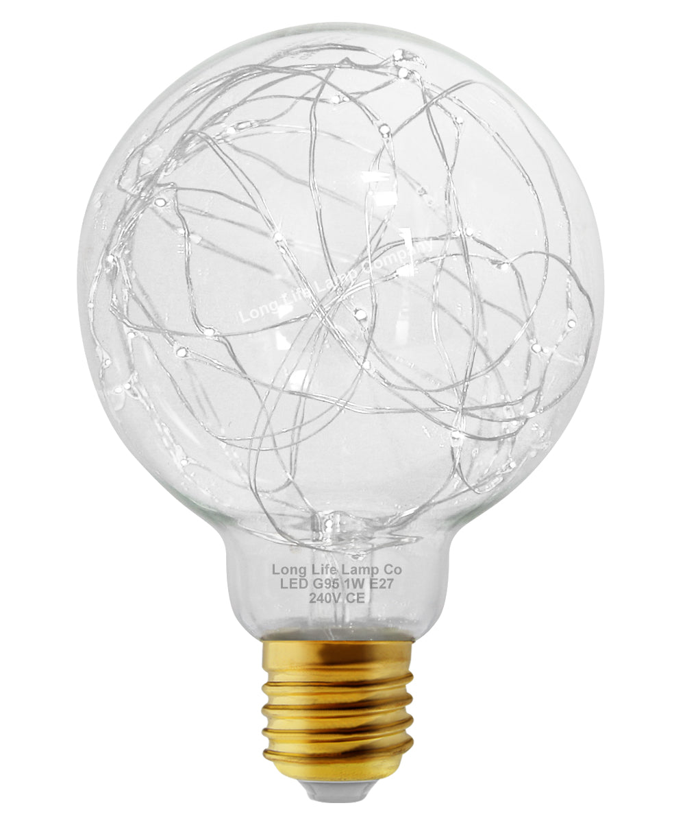 1w E27 LED Globe Decorative Light Bulb Cool White G95 - Free delivery on all orders