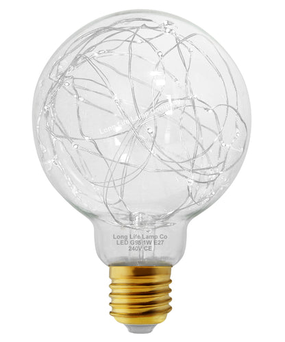 1w E27 LED Globe Decorative Light Bulb Cool White G95 - Free delivery on all orders