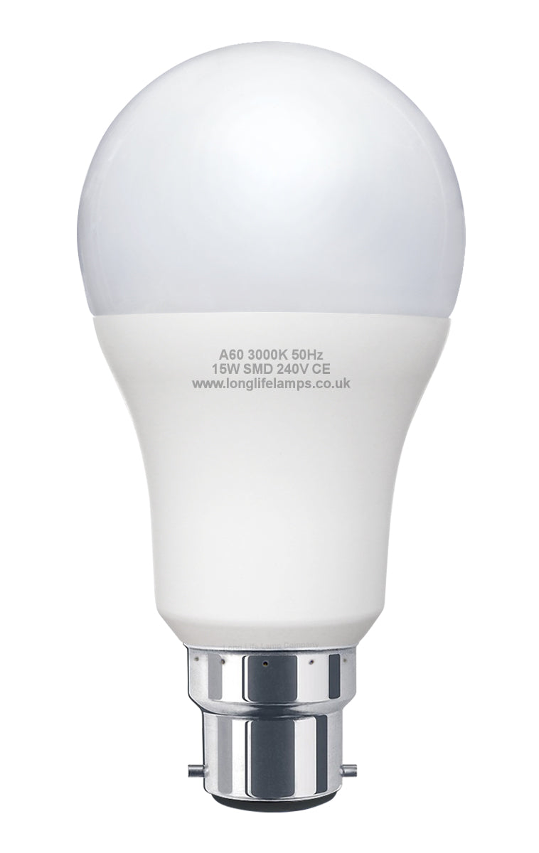 15w GLS LED Light Bulb B22 Bayonet Warm White A60