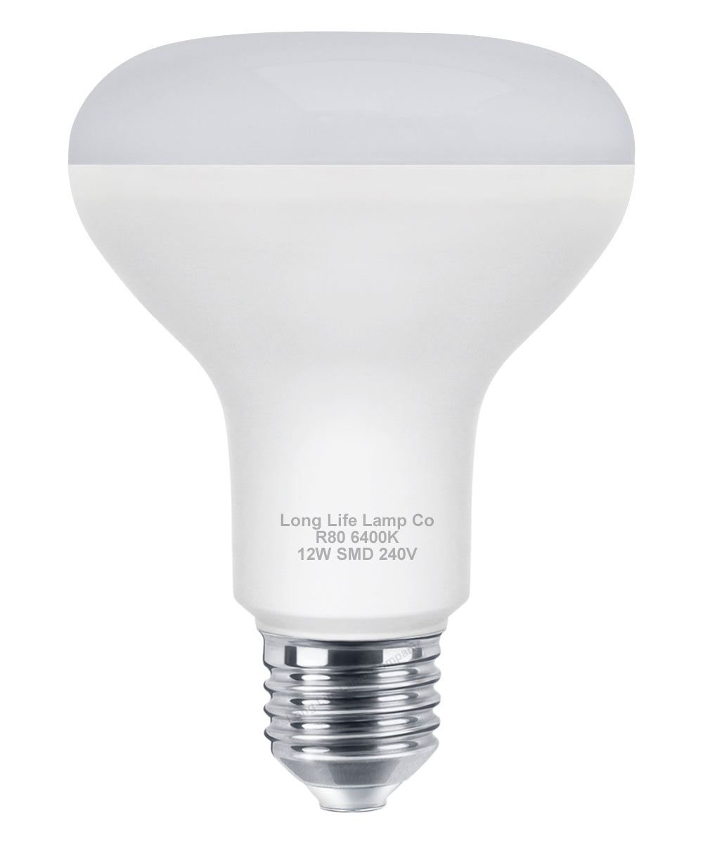 12w LED R80 Reflector Bulb 6400K Cool White 
