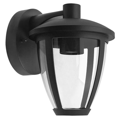 Outdoor Downward Wall Light Black Lantern Clear Diffuser IP44