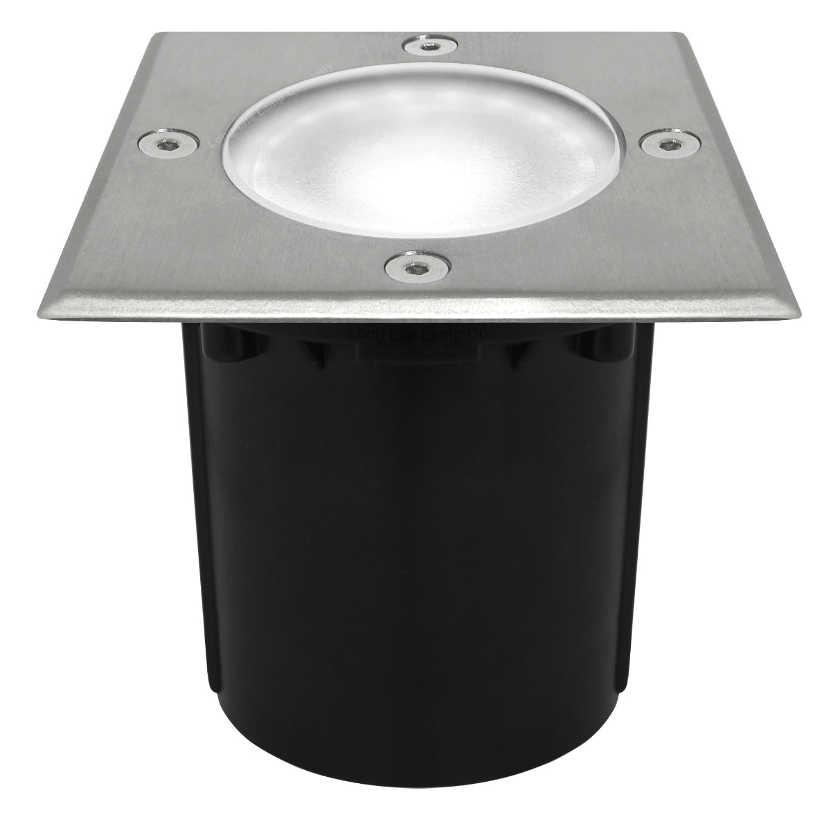 10w LED Outdoor Ground Walkover Light Square Cool White Brushed Chrome Finish GL04CW 
