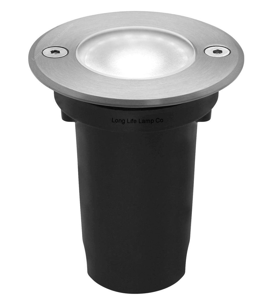 1w LED Recessed Outdoor Ground Light Round Cool White Brushed Chrome Walkover Uplighter GL07CW