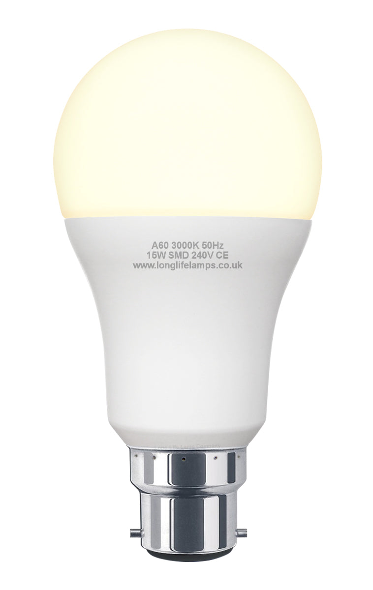 15w GLS LED Light Bulb B22 Bayonet Warm White A60