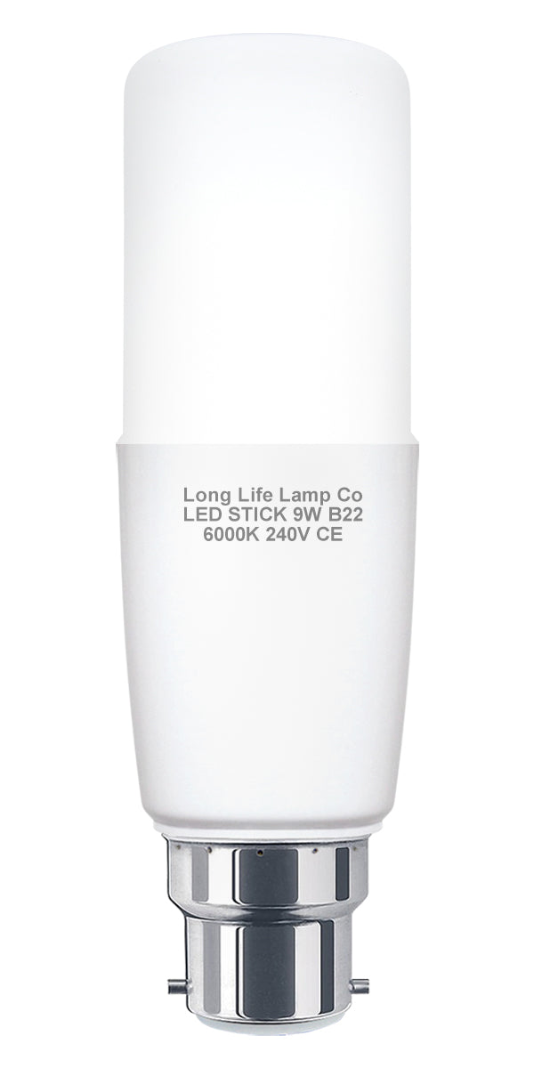 9w LED Stick Light Bulb B22 Cool White 3U Replacement 60w Equivalent - Free delivery on all orders