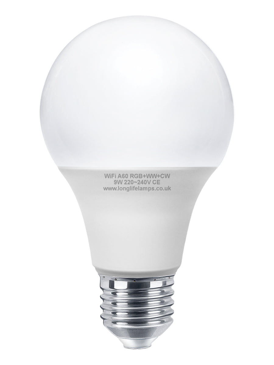 WiFi Smart Bulbs | 9W E27 LED Smart WiFi Light Bulb Colour Changing Mood Lamp