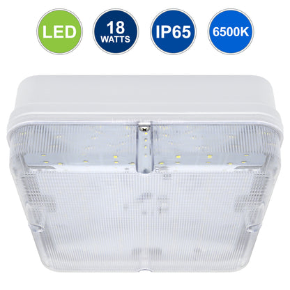 18w Square LED Ceiling Flush Mount Light IP65 6500k Bright Daylight 0841S-F