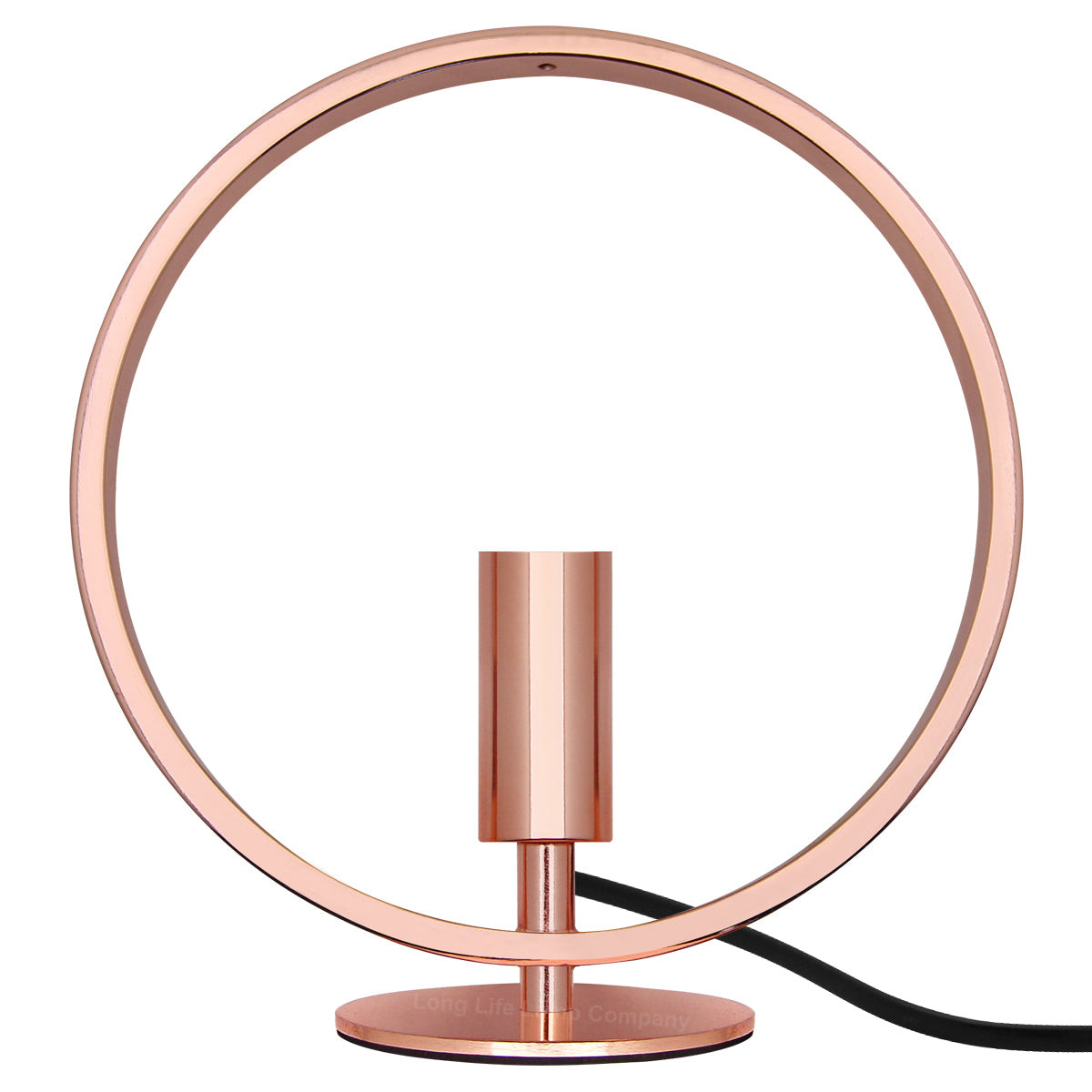 Modern Retro Polished Copper Table Lamp Ring Hoop Desk Lamp and Bedside Light