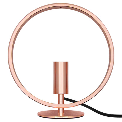 Modern Retro Polished Copper Table Lamp Ring Hoop Desk Lamp and Bedside Light