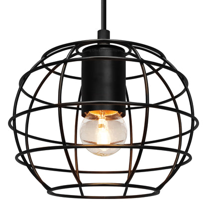 Wire Cage Globe Black Metal Pendant Light - Free delivery on all orders
