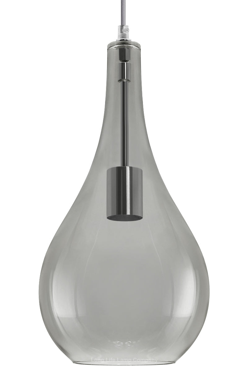 Modern Smoky Grey Glass Ceiling Pendant Light M0213
