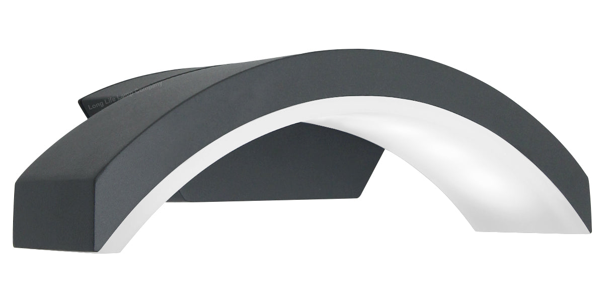 Modern Curved 7W LED Outdoor Wall Light Cool White ZLC339CW