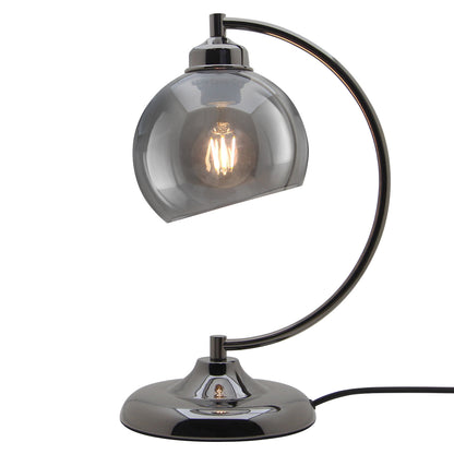 Modern Smoked Glass Globe Table Lamp - Free delivery on all orders