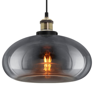 Modern Vintage Smoked Grey Glass Ceiling Pendant Light M0198