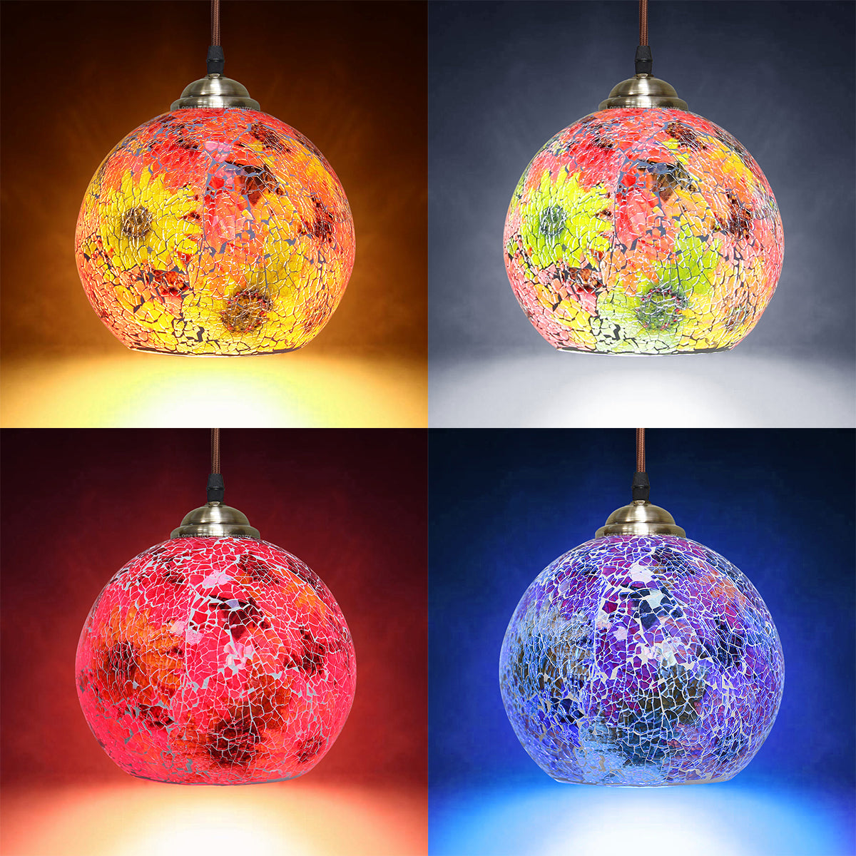 Vintage Glass Globe Ceiling Hanging Pendant Light Shade Mosaic Lighting - Free delivery on all orders