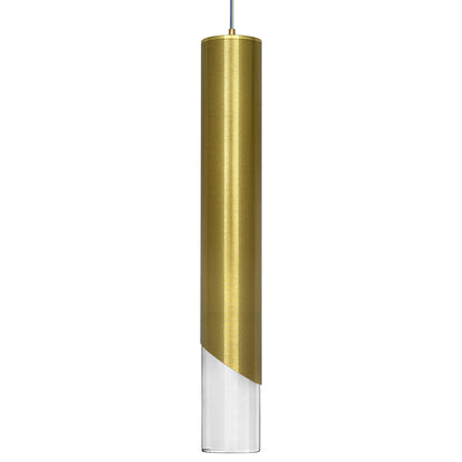 3W Modern Brushed Brass LED Ceiling Tube Pendant Light Warm White 3000K K451