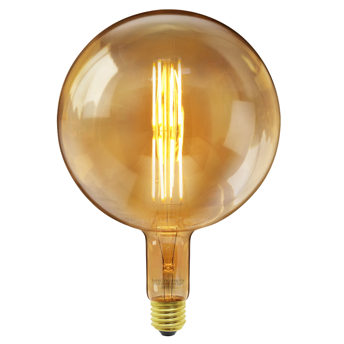 8w Antique Vintage LED Over Sized Globe E27 Smoked Glass G200