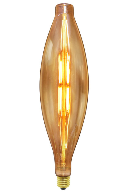 8w Tubular Antique Vintage LED E27 Smoked Glass CT120