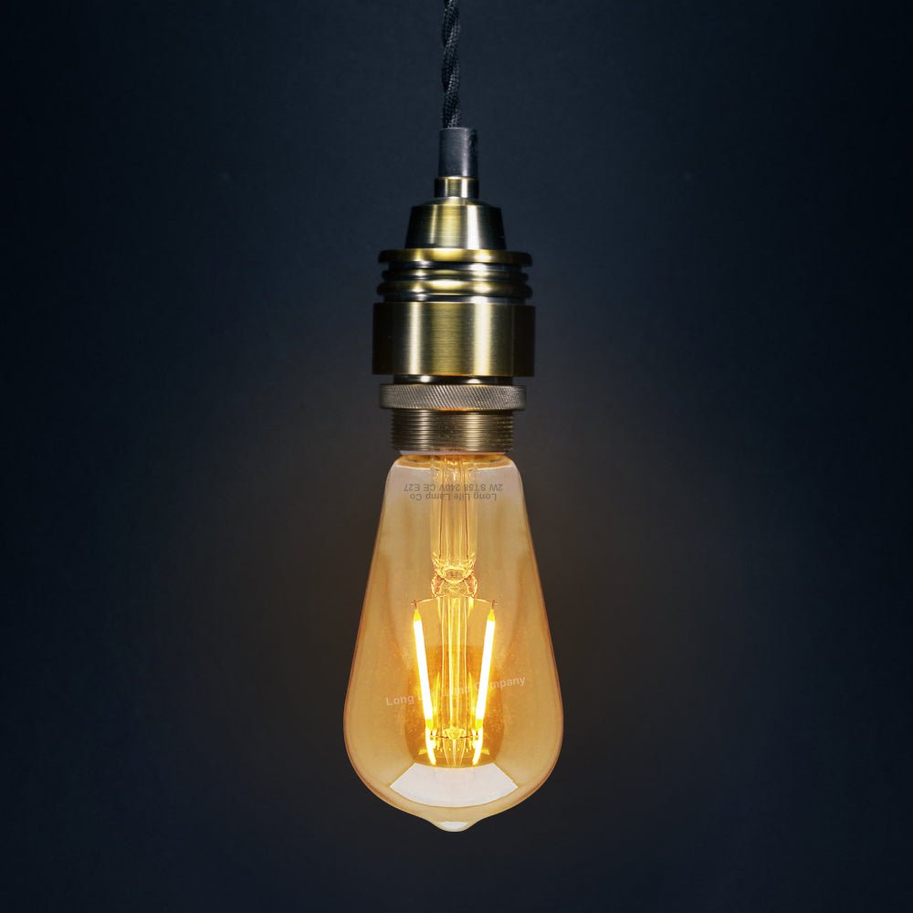 2w Edison Classics Vintage LED Filament Bulb ST58 E27 Smoke Gold Glass - Energy Light Bulbs - Free delivery on all orders