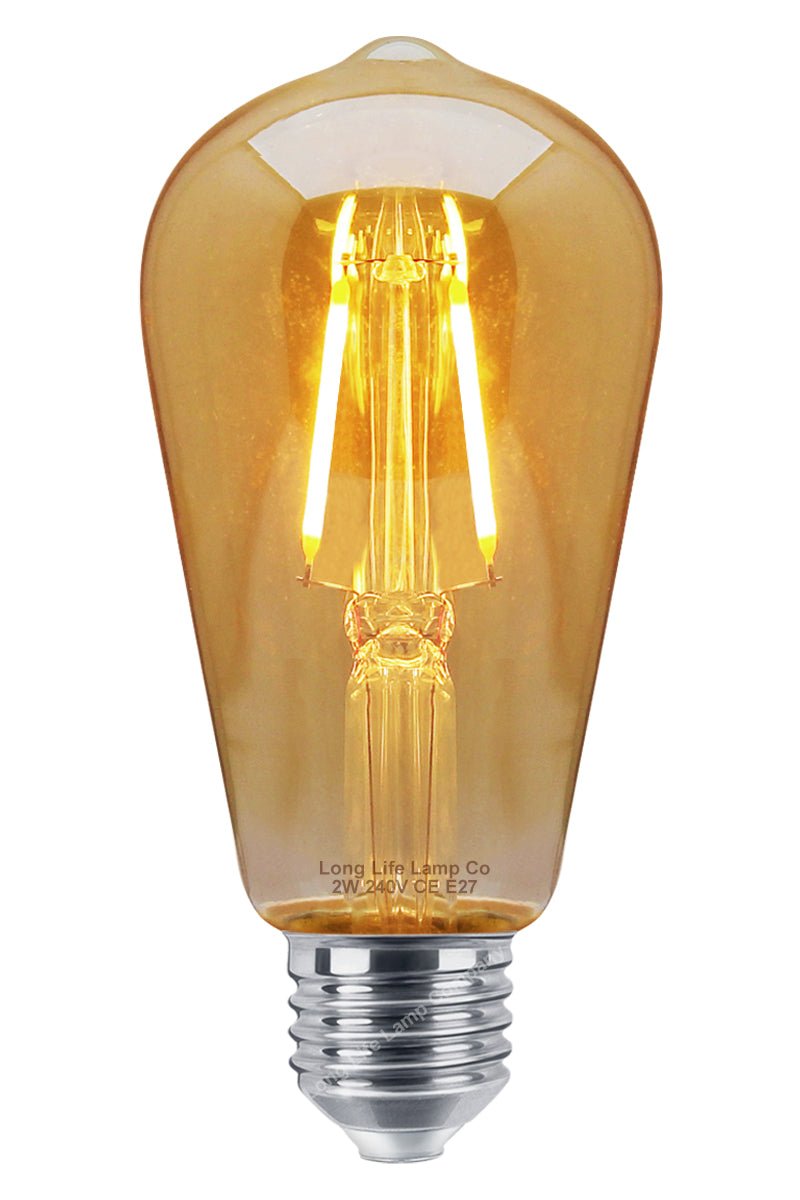 2w Edison Classics Vintage LED Filament Bulb ST58 E27 Smoke Gold Glass - Energy Light Bulbs - Free delivery on all orders
