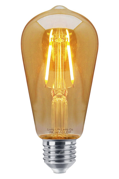 2w Edison Classics Vintage LED Filament Bulb ST58 E27 Smoke Gold Glass - Energy Light Bulbs - Free delivery on all orders