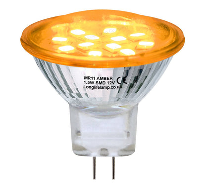 2w LED Amber Light Bulb Spot Lamp MR11 - Energy Light Bulbs - Free delivery on all orders