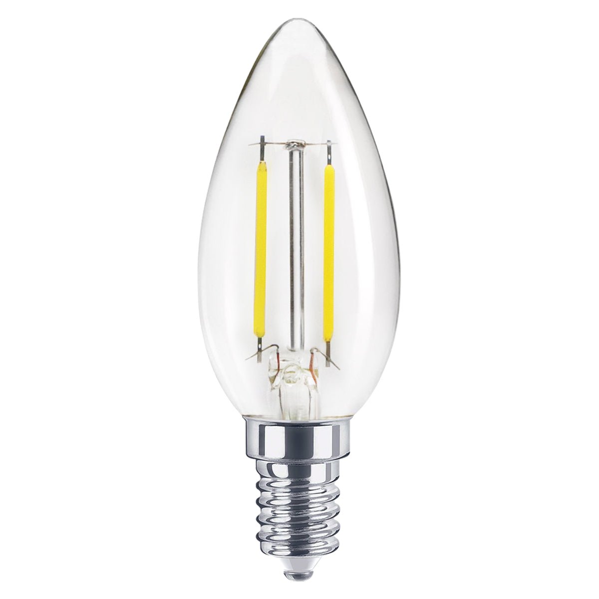 2W LED Candle Light Bulb Cool White 5000K E14 Clear Glass 4 or 6 or 10 Pack - Energy Light Bulbs - Free delivery on all orders