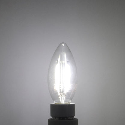 2W LED Candle Light Bulb Cool White 5000K E14 Clear Glass 4 or 6 or 10 Pack - Energy Light Bulbs - Free delivery on all orders