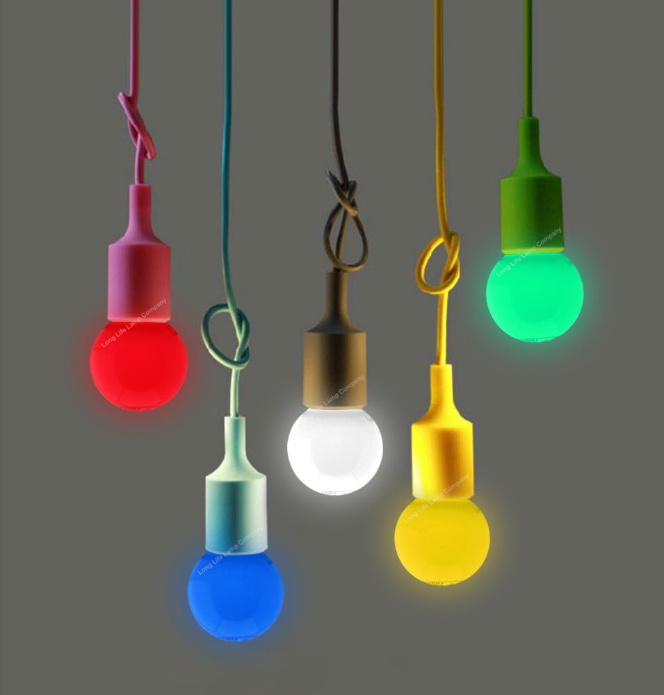 2w LED Coloured Mini Golf Balls E27 Edison Screw Fitting - Energy Light Bulbs - Free delivery on all orders