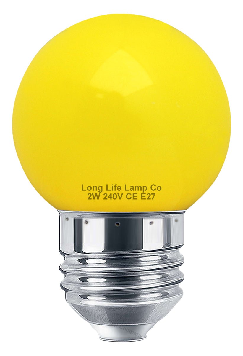 2w LED Coloured Mini Golf Balls E27 Edison Screw Fitting - Energy Light Bulbs - Free delivery on all orders