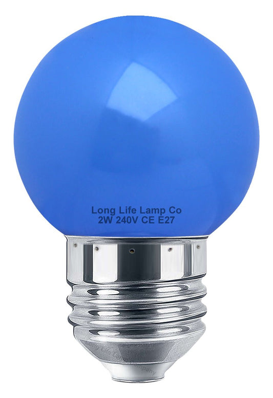 2w LED Coloured Mini Golf Balls E27 Edison Screw Fitting - Energy Light Bulbs - Free delivery on all orders