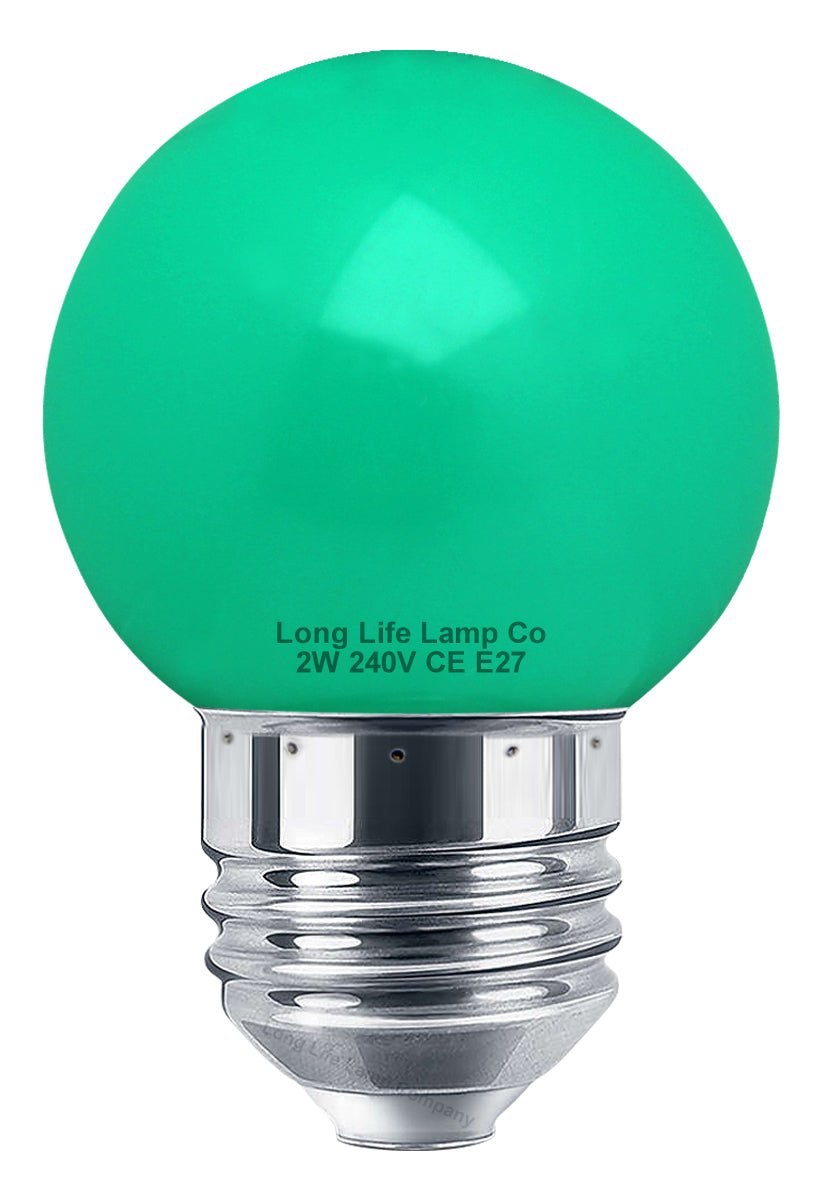 2w LED Coloured Mini Golf Balls E27 Edison Screw Fitting - Energy Light Bulbs - Free delivery on all orders