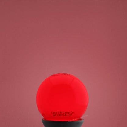 2w LED Coloured Mini Golf Balls E27 Edison Screw Fitting Red Yellow Green White Blue - Free delivery on all orders