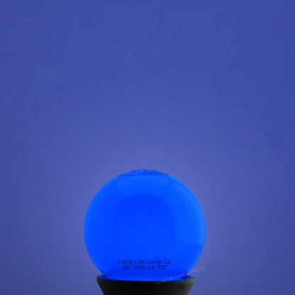 2w LED Coloured Mini Golf Balls E27 Edison Screw Fitting Red Yellow Green White Blue - Free delivery on all orders