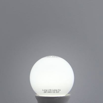 2w LED Coloured Mini Golf Balls E27 Edison Screw Fitting Red Yellow Green White Blue - Free delivery on all orders