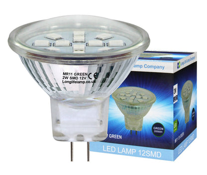 2w LED Green Light Bulb Spot Lamp MR11 - Energy Light Bulbs - Free delivery on all orders