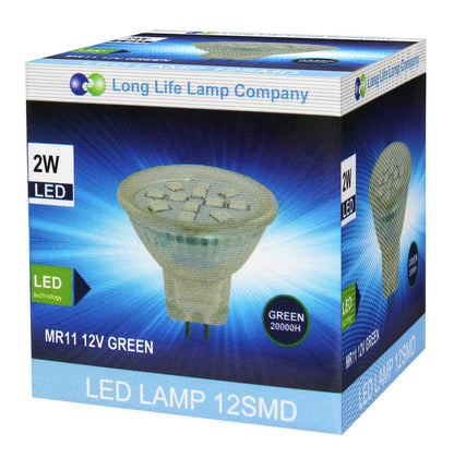 2w LED Green Light Bulb Spot Lamp MR11 - Energy Light Bulbs - Free delivery on all orders