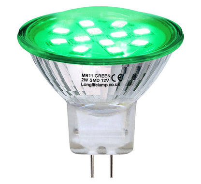 2w LED Green Light Bulb Spot Lamp MR11 - Energy Light Bulbs - Free delivery on all orders