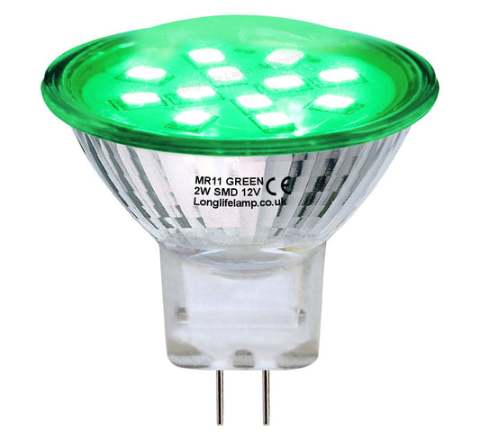 2w LED Green Light Bulb Spot Lamp MR11 - Energy Light Bulbs - Free delivery on all orders