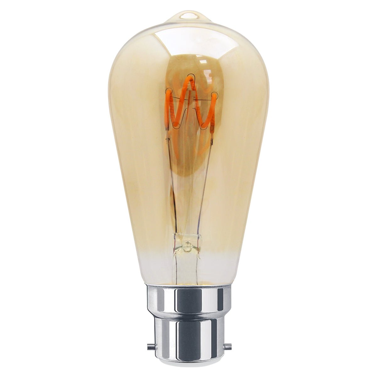 2w LED Vintage Filament Bulb Teardrop Spiral Smoke Gold Glass B22 Bayonet ST58 - Energy Light Bulbs - Free delivery on all orders