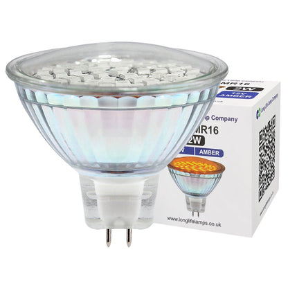 2w MR16 LED Amber Low Voltage Spot light Bulb 12v - Energy Light Bulbs - Free delivery on all orders