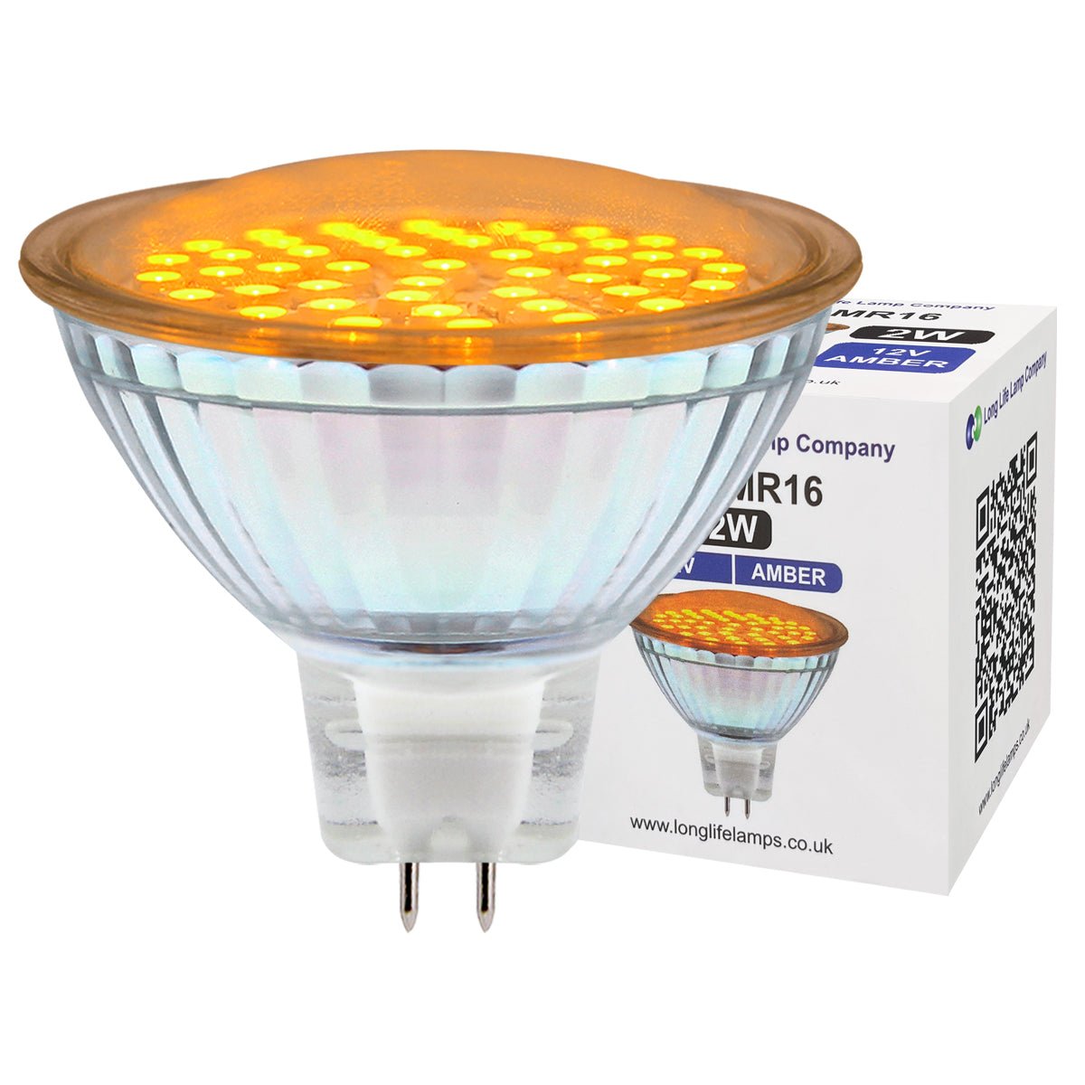 2w MR16 LED Amber Low Voltage Spot light Bulb 12v - Energy Light Bulbs - Free delivery on all orders