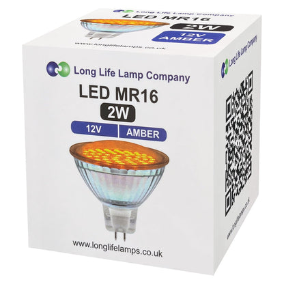 2w MR16 LED Amber Low Voltage Spot light Bulb 12v - Energy Light Bulbs - Free delivery on all orders