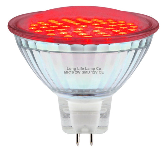 2w MR16 LED Red Low Voltage Spot light Bulb 12V - Energy Light Bulbs - Free delivery on all orders