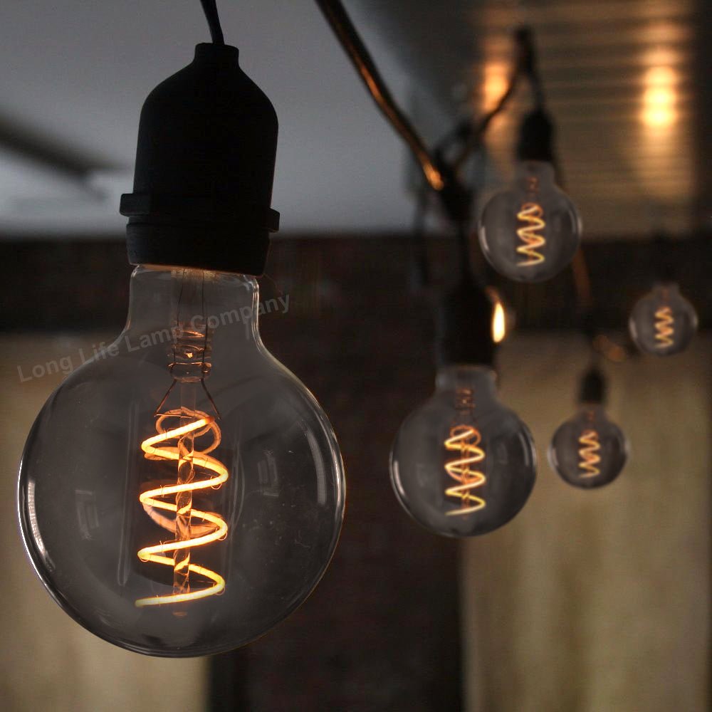 2w Vintage LED G95 Bulb E27 Spiral Filament Smoke Grey - Energy Light Bulbs - Free delivery on all orders
