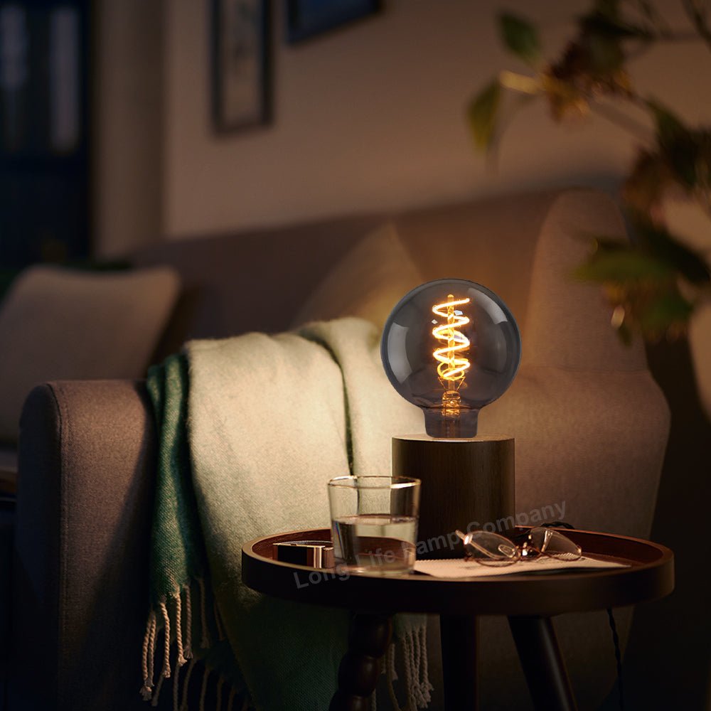 2w Vintage LED G95 Bulb E27 Spiral Filament Smoke Grey - Energy Light Bulbs - Free delivery on all orders